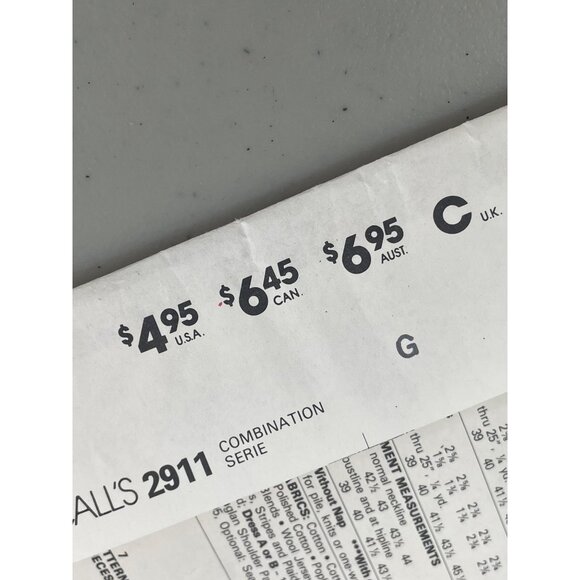 McCalls 2911 Misses Easy Sewing Dress Pattern Size G 20-22-24 Vintage Career CUT - Picture 6 of 7